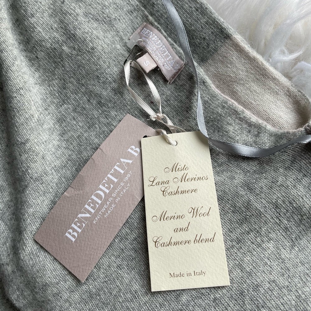 Wool cashmere blend reversible sweater poncho